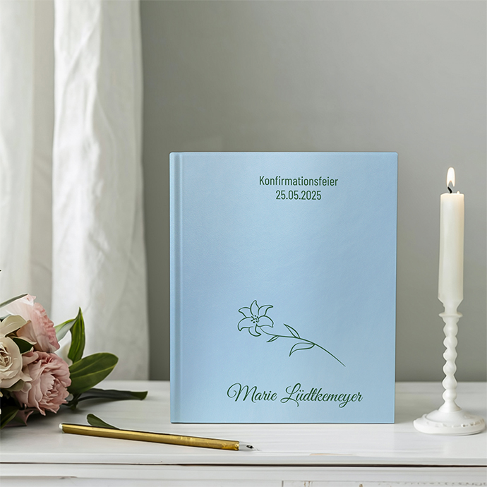 Gästebuch Konfirmation Hellblau