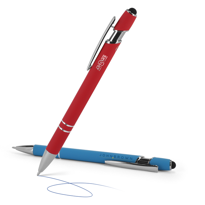 Kugelschreiber Softtouch Recycling Aluminium mit Stylus