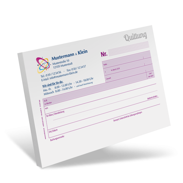 Quittungsblock #4 optional nummeriert