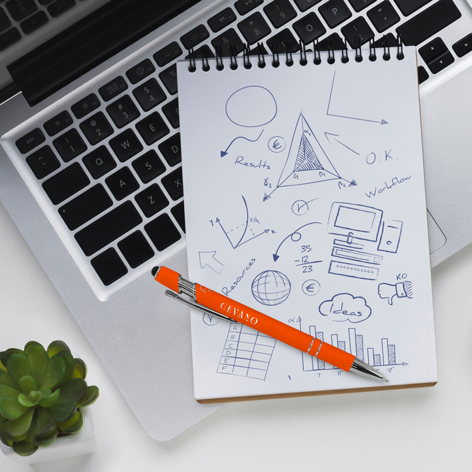 Kugelschreiber Softtouch Recycling Aluminium mit Stylus