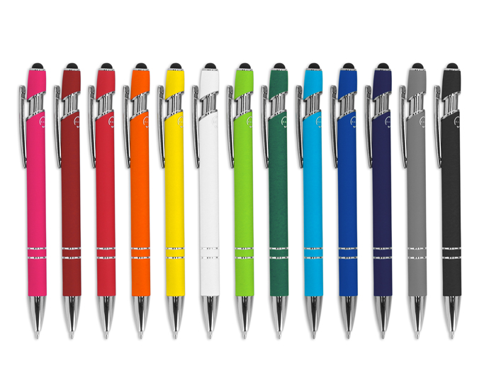 Kugelschreiber Softtouch Recycling Aluminium mit Stylus