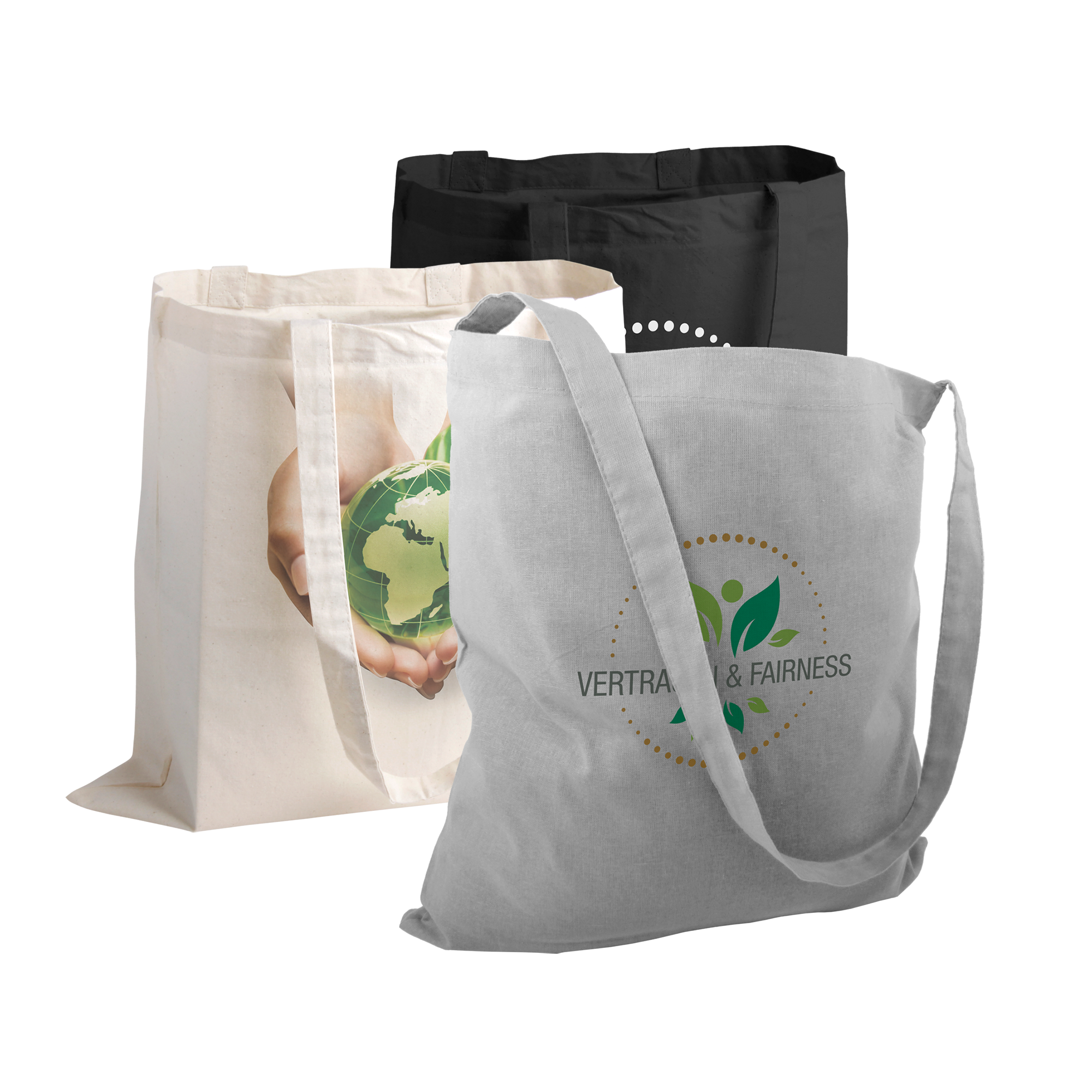 Die ideale Einkaufstasche: Baumwolltaschen mit langen Henkeln