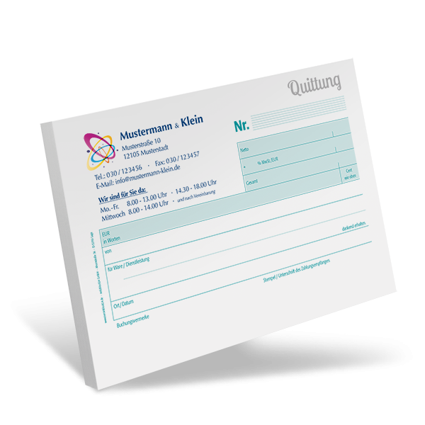 Quittungsblock #4 optional nummeriert