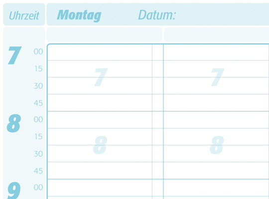 Terminplaner 3 Spalten - 15 Minutentakt
