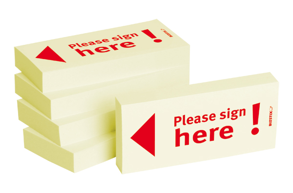 BIZSTIX® Business Haftnotizen "Please sign here!"