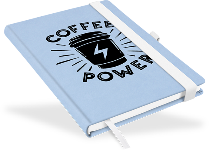 "Light Blue" - DIN A5 mit deinem Umschlagdesign