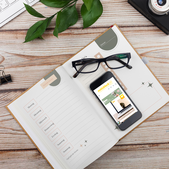 Jetzt kannst du dein eigenes ganz persönliches Notizbuch gestalten – und zwar genau so, wie du es brauchst: