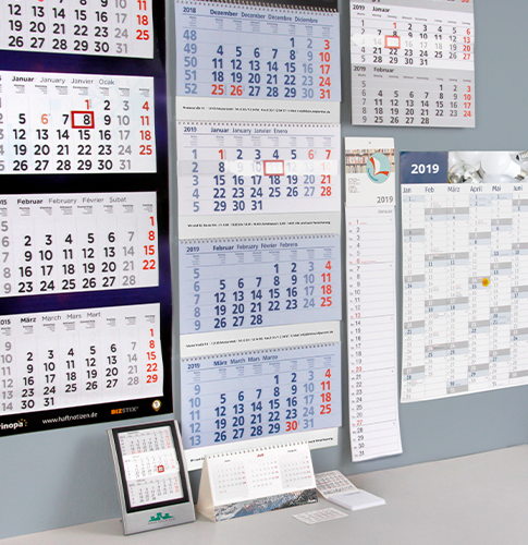 Wie groß ist die Werbefläche bei einem 4-Monatskalender?