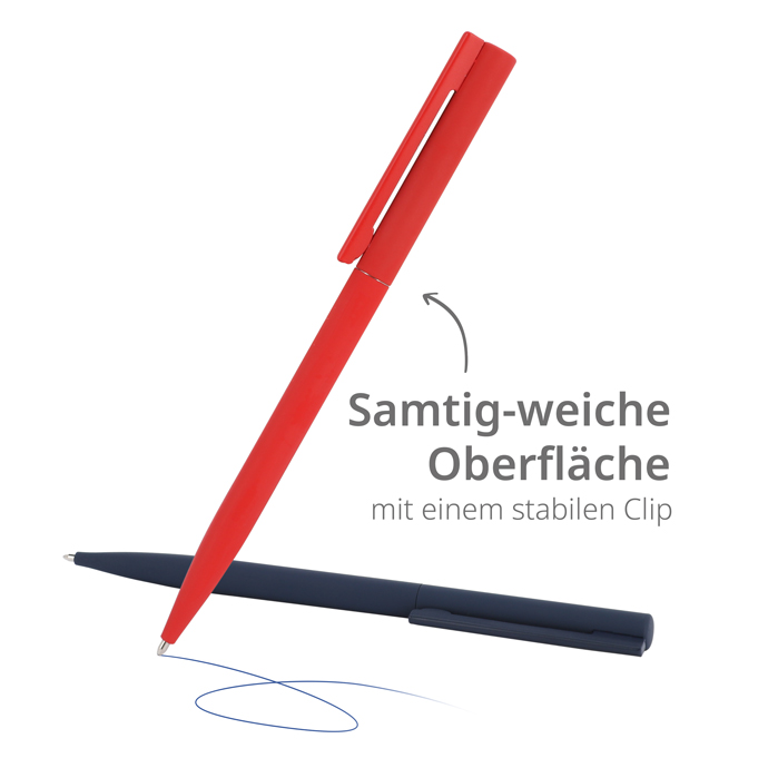 Kugelschreiber Metall mit Softtouch und Spiegelgravur