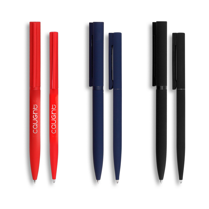 Kugelschreiber Metall mit Softtouch und Spiegelgravur