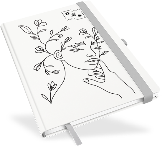 "Nappa weiss" - Large mit deinem Umschlagdesign