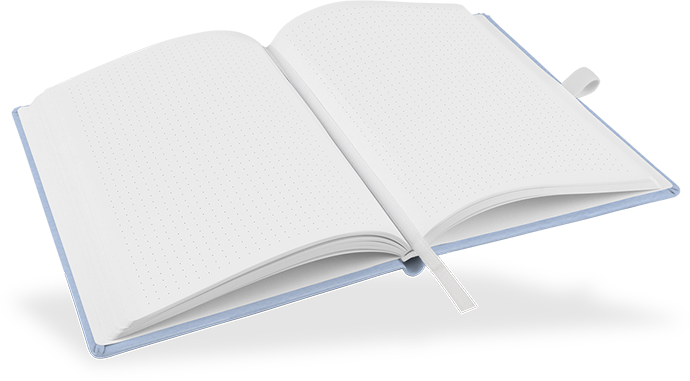 "Light Blue" - DIN A5 mit deinem Umschlagdesign