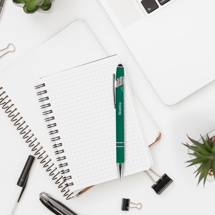 Kugelschreiber Softtouch Recycling Aluminium mit Stylus